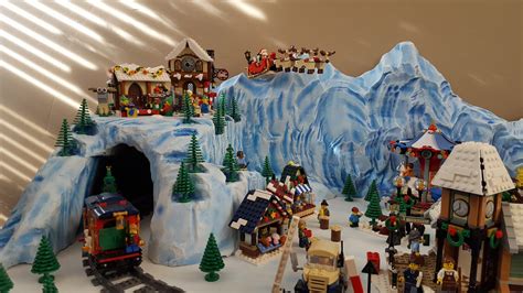 Miniature Villages: Display board for Lego Christmas village.