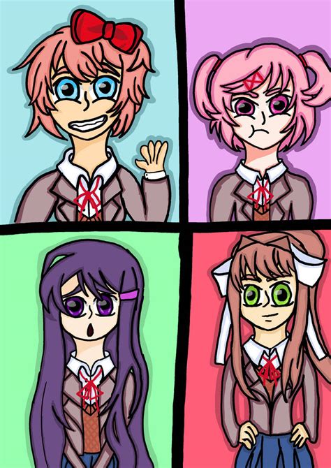 Doki Doki Literature Club Girls By Rikasama57 On Deviantart