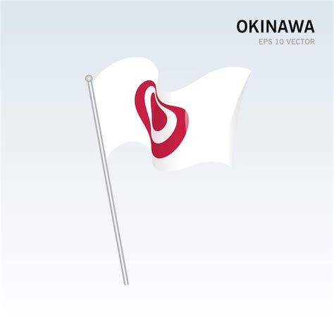 Ondeando La Bandera De Las Prefecturas De Okinawa De Jap N Aislado