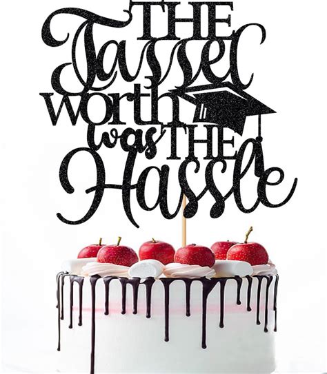 Naicaek Black Glitter The Tassel Was Worth The Hassle Cake