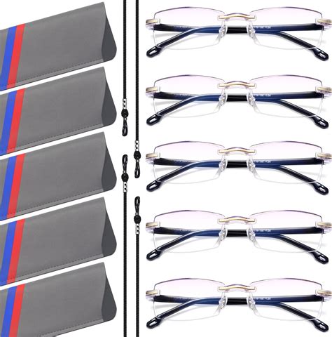 Gaoye 5 Pack Reading Glasses Men Blue Light Blocking