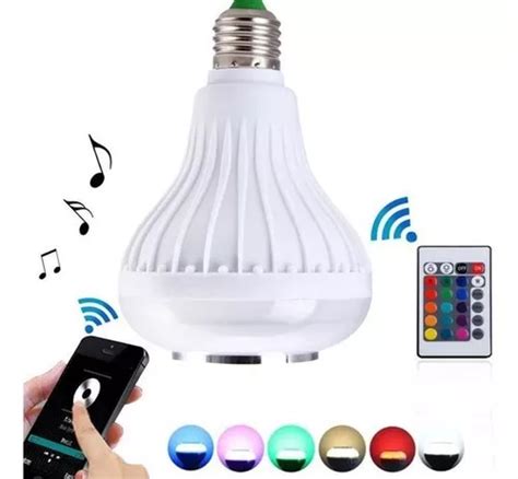 L Mpada De Alto Falante Led Bluetooth Multicolorida Controle Remoto