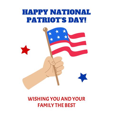 National Patriots Day Wishes Vector Eps Illustrator Psd Png