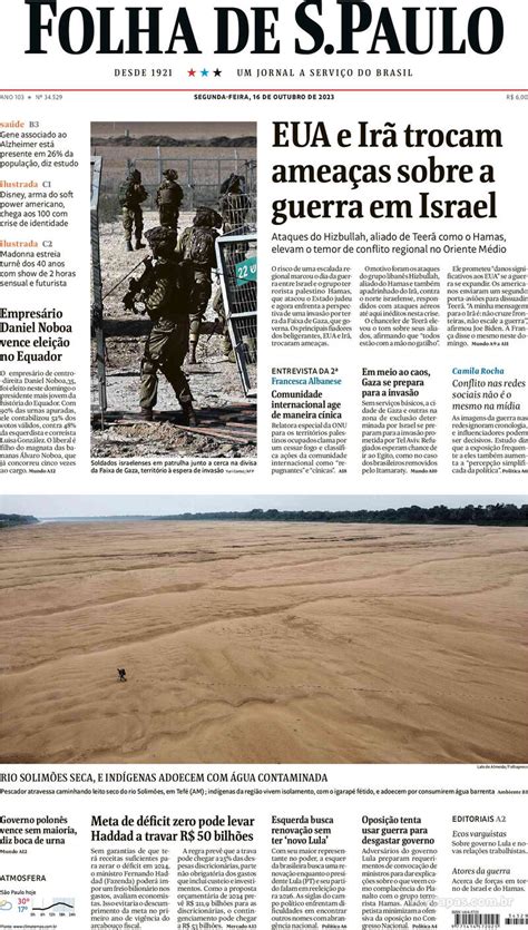 Capa Folha De S Paulo Domingo 3 De Julho De 2022