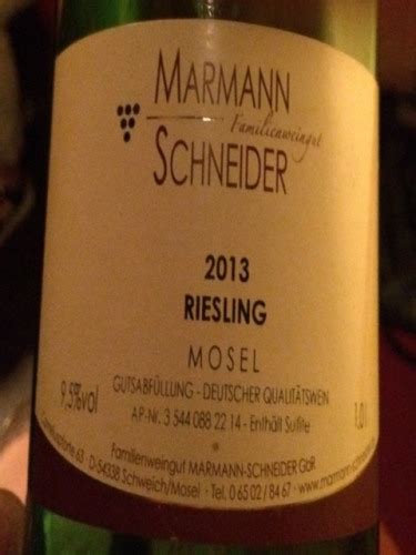 Marmann Schneider Riesling Vivino Australia