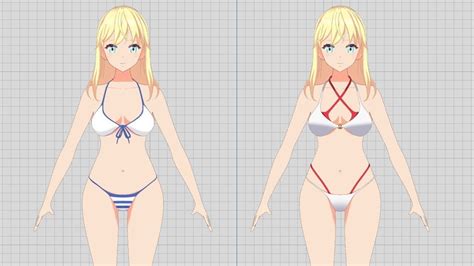 3D Model Yuki Bikini Girl VR AR Low Poly CGTrader