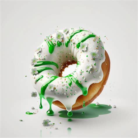 green donut digital print etsy
