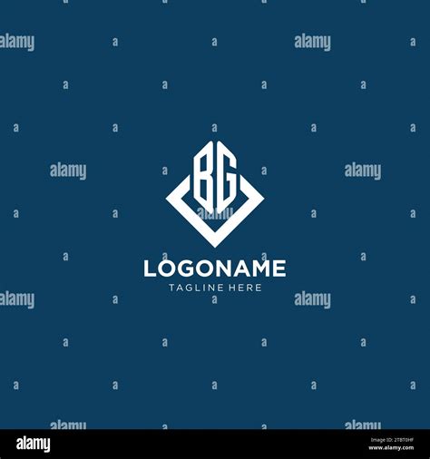 Initial Bg Logo Square Rhombus With Lines Modern And Elegant Logo