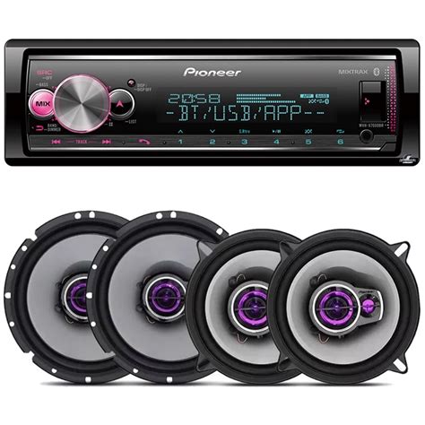 Pioneer Aparelho Som Mvh X7000br Bluetooth Falantes Ts 1360br 5 Pol