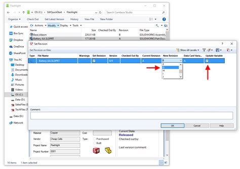 How To Manually Set A Solidworks Pdm File Revision