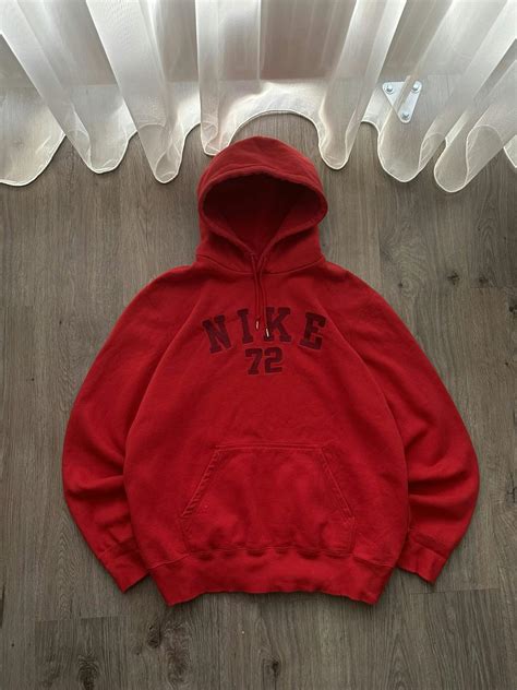 Nike Vintage Nike 72 Red Hoodie Center Logo | Grailed