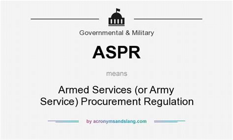 aspr armed services  army service procurement regulation