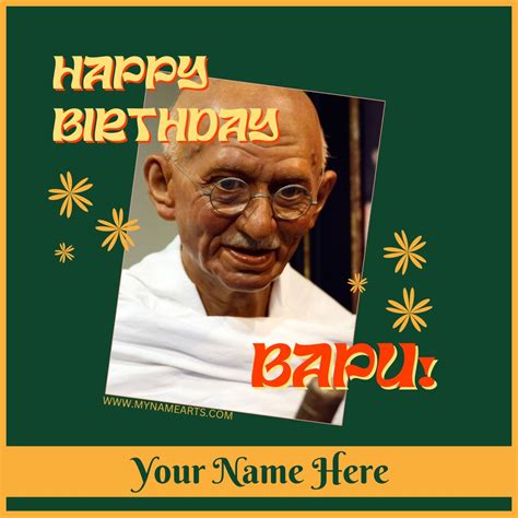 Happy Birthday Mahatma Gandhi Greeting With Name, 44% OFF