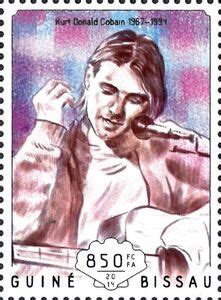 Stamp: 20th Anniversary of the Death of Kurt Cobain (Guinea-Bissau(Kurt ...