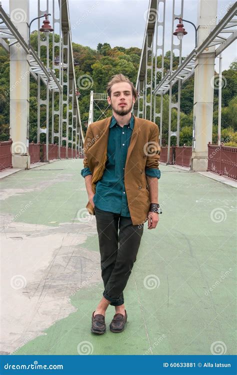 Man standing on the bridge stock image. Image of alone - 60633881