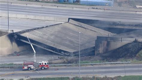 Interstate 95 Northbound Collapses In Philadelphia After Tanker Fire