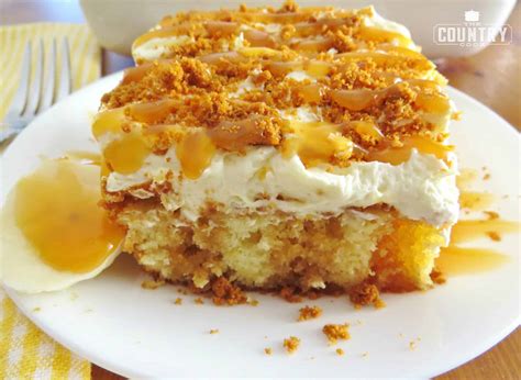 Bananas Foster Poke Cake Video The Country Cook