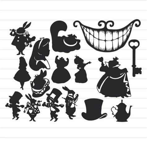 Instant Download Alice In Wonderland Silhouettes Alice In Wonderland