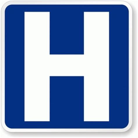 Cropped Hospital Symbol Sign Hospital Street Sign Sku K On