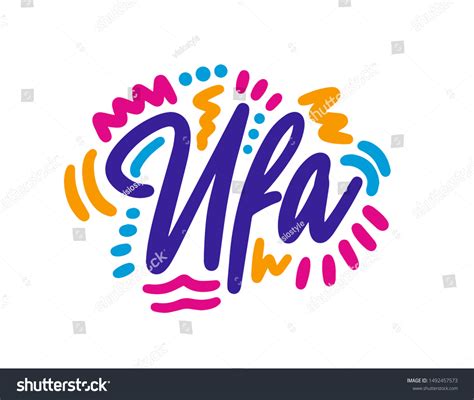 Ufa Handwritten City Namemodern Calligraphy Hand Stock Vector Royalty