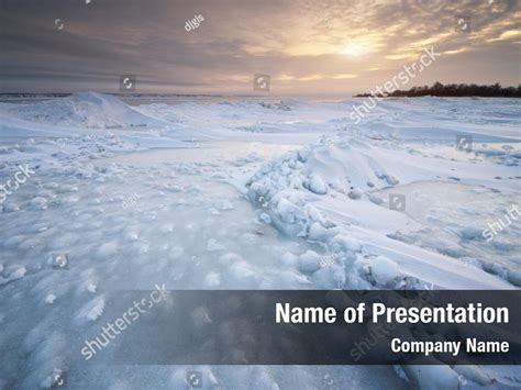 Tranquil river winter landscape PowerPoint Template - Tranquil river ...