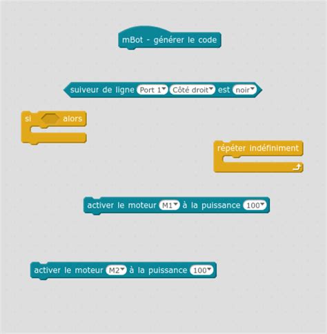 Réalisation du programme de suivi de ligne La Technologie en troisième