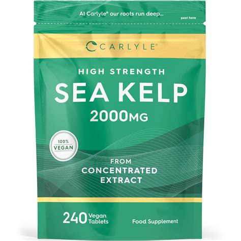 Sea Kelp Tablets 2000mg 240 Vegan Tablets High Strength Supplement