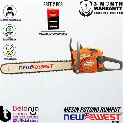 Jual New West Chainsaw 628 24 Inch Mesin Potong Kayu Bonus Rantai