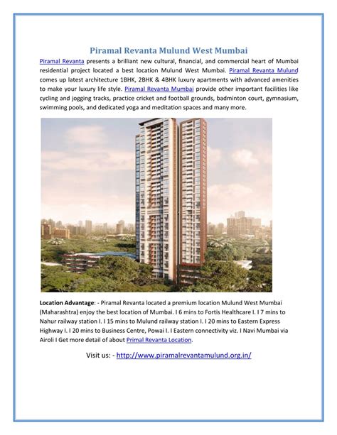 PPT Piramal Revanta Luxury Residency Mulund West Mumbai PowerPoint