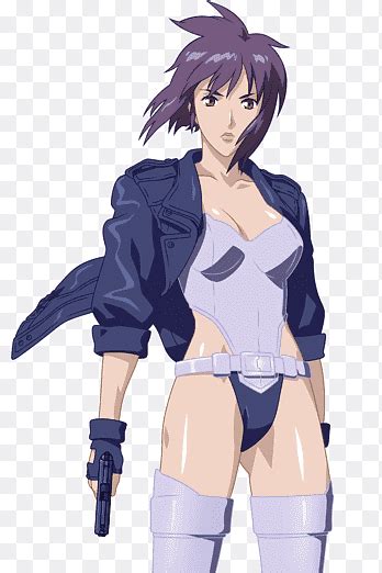 Motoko Kusanagi Batou Ghost In The Shell Anime Stand Purple Black