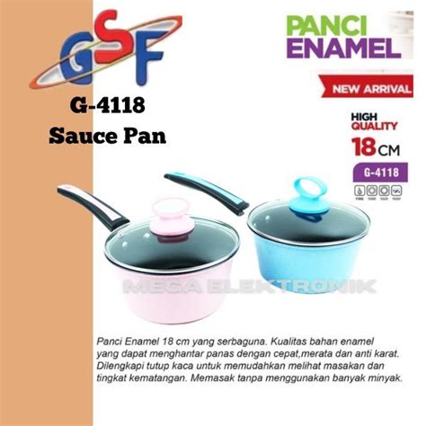 Gsf G Sauce Pan Panci Susu Enamel Tutup Kaca Diameter Cm