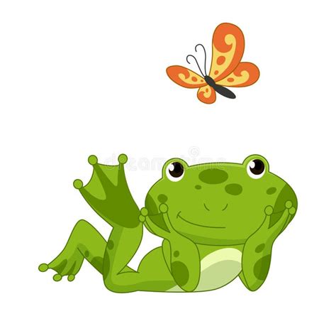 Cartoon Frogs Funny Cartoon Frog Little Amphibia Character Standing