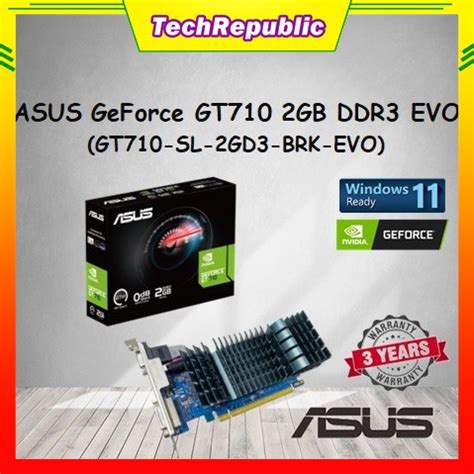 Asus Geforce Gt Gb Ddr Evo Low Profile Hdmi Vga Gpu Graphics Card