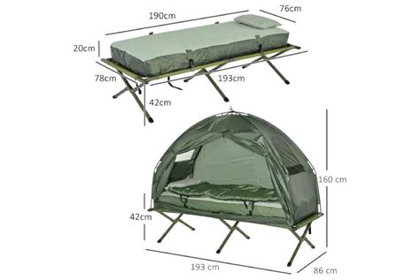 Outsunny 1 Person Foldable Camping Tent W Sleeping Bag Wowcher