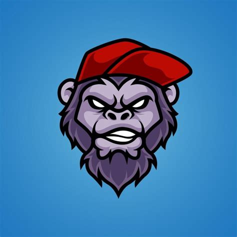 Premium Vector Funky Monkey Head Mascot Logo