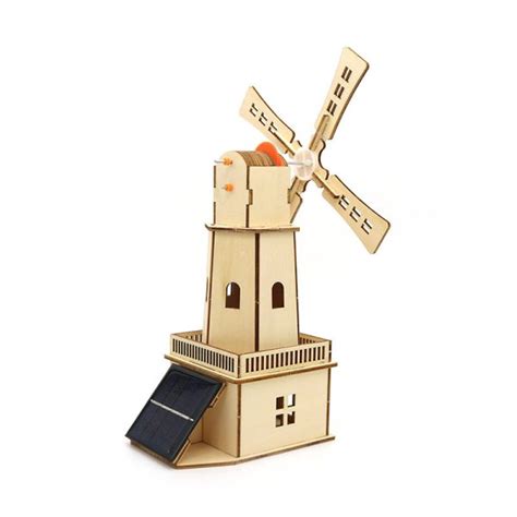 DIY Solar Wooden Dutch Windmill Kit - DIY Kit 123