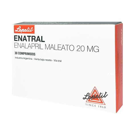 Enatral Enalapril Maleato 20 Mg 30 Comprimidos Punto Farma