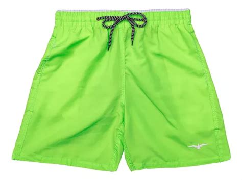 Short Masculino Carnaval Neon Tactel Bermuda Verde Premium