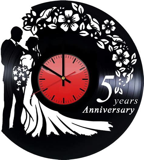 Wedding Vinyl Record Wall Clock Laser Cut DXF File Vectors File