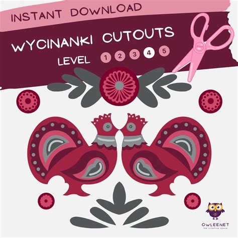 Wycinanki Polish Paper Craft Printable Educational Art Etsy