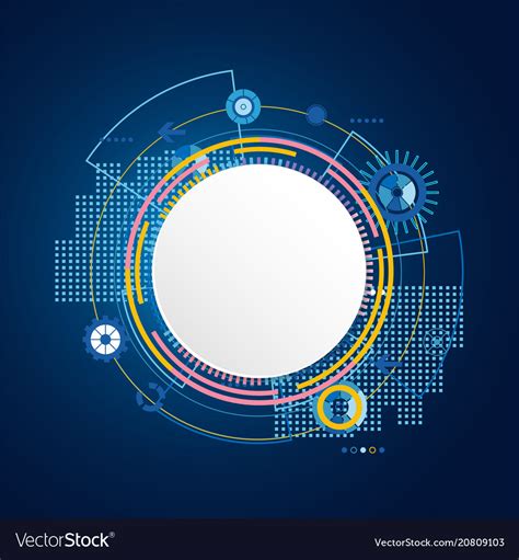 Abstract Technology Circle Blue Background Vector Image