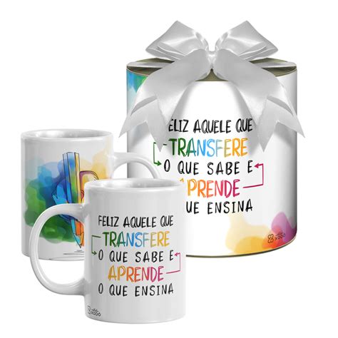 Caneca Na Lata Personalizada Presente Dia Do Professor Frase Dizer