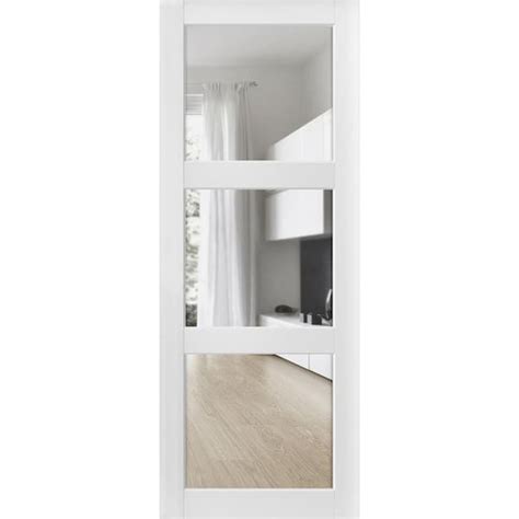 Sartodoors In X In Solid Wood Clear Glass White Interior Door