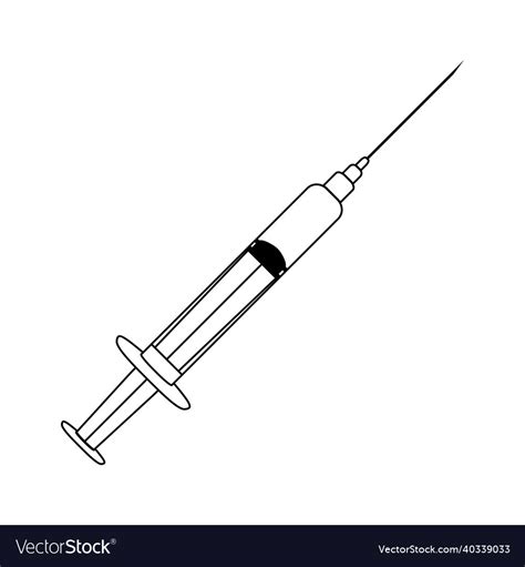 Syringe Outlines Icon Royalty Free Vector Image