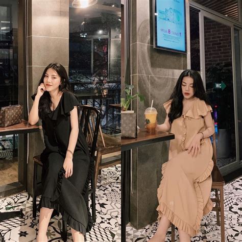 Real Picture DB Vertical Ruffle Dress Black NUDE Shopee Malaysia