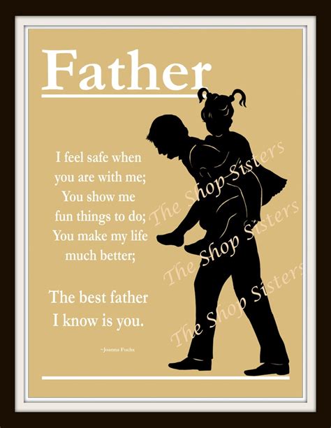 Father Daughter Father S Day Poem Dad Silhouette Black 8x10 Wall Art Print Father Daughter