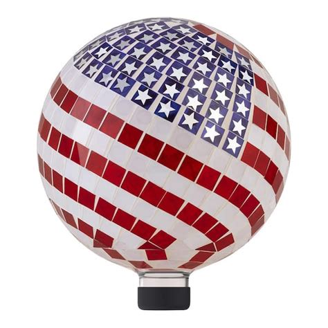 Alpine Corporation 12 In Tall Indoor Outdoor Mosaic American Flag