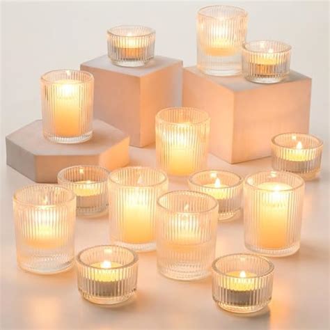 36 Pcs Votive Candle Holders Clear Glass Tea Lights Candle Holder In Bulk For