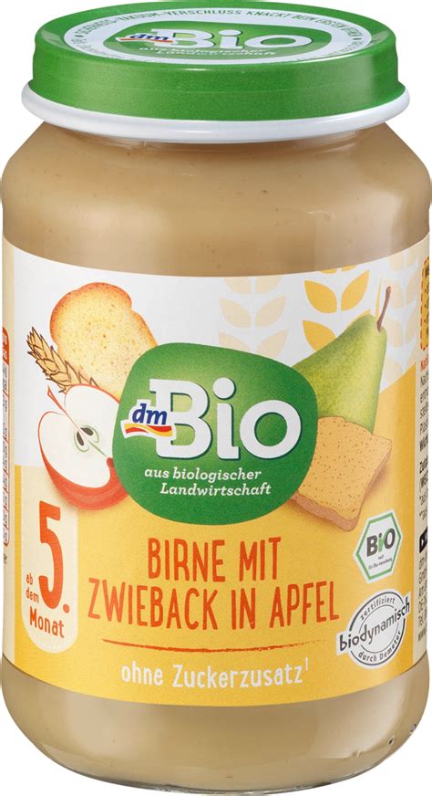 DmBio Frucht Getreide Birne Mit Zwieback In Apfel Ab Dem 5 Monat