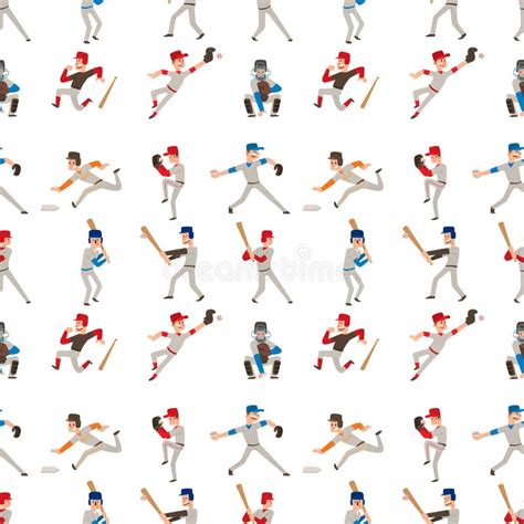 Baseball Team Player Vector Sport Man In Uniform Game Poses Situation